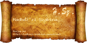 Hadházi Szabina névjegykártya