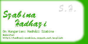 szabina hadhazi business card